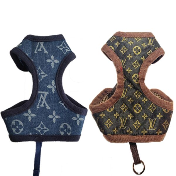 Louis Vuitton padded dog harness LV dog harness leash,small dog no