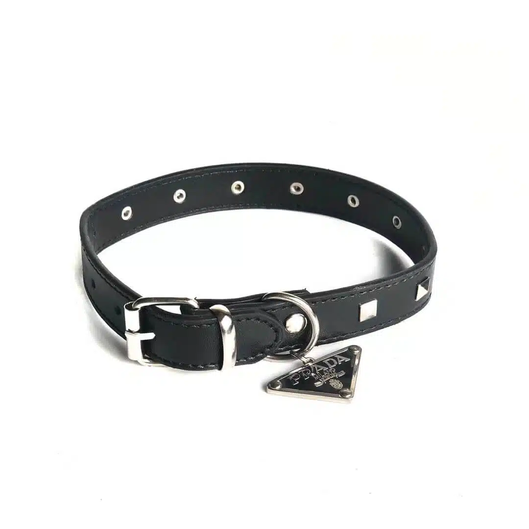 Prada Brushed leather dog collar