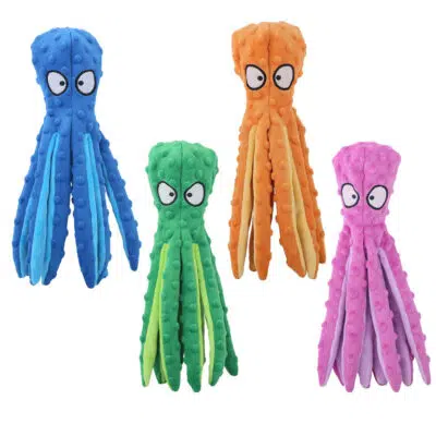 purple octopus dog toy