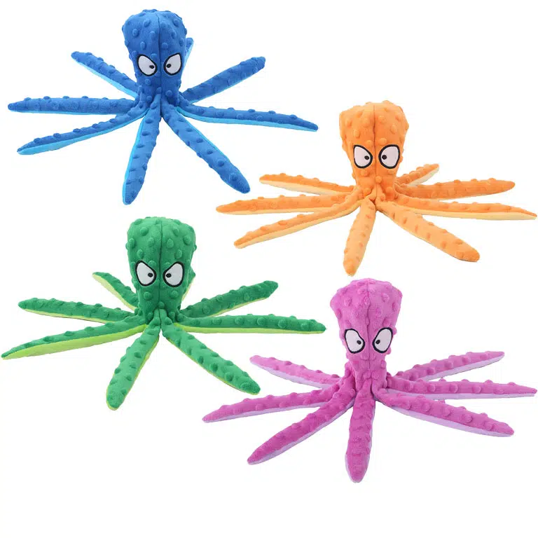 purple octopus dog toy